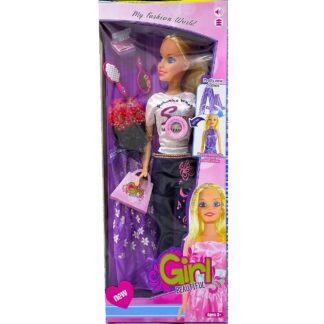 باربي مع ملابس بنفسجية - أبيض